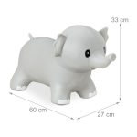 Jumper de cauciuc in forma de elefant, copii +3 ani, dimensiuni 33 x 27 x 60 cm, gri, Relaxdays - imagine 4