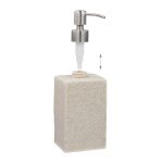 Dispenser sapun lichid, polirasina, cap pompa din inox, crem, 200 ml, 17,5 x 7,5 x 8 cm - imagine 4