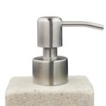 Dispenser sapun lichid, polirasina, cap pompa din inox, crem, 200 ml, 17,5 x 7,5 x 8 cm - imagine 5