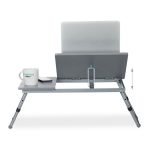 Masa stand laptop multifunctionala, tava mic dejun, MDF, RelaxDays, gri, 44 x 73 x 34.5 cm - imagine 6