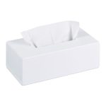 Suport servetele, bambus, alb, 9 x 27,5 x 15,5 cm