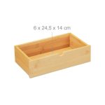 Organizator de birou, 7 compartimente, sertar, bambus, 15 x 28 x 16,5 cm - imagine 4