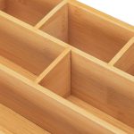 Organizator de birou, 7 compartimente, sertar, bambus, 15 x 28 x 16,5 cm - imagine 6