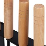 Set 4 ustensile pentru semineu cu suport metalic pentru lemne, otel/lemn, negru mat - imagine 7