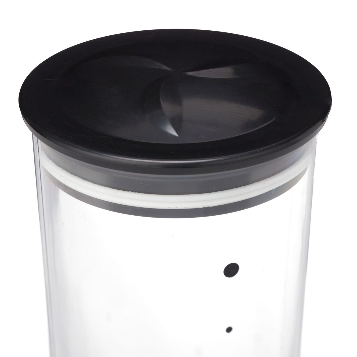 Dozator cereale Relaxdays, 1 recipient Plastic, negru/transparent, 16x14x31 cm - imagine 9