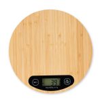 Cantar digital de bucatarie, display LCD, din bambus, 2 x 20 cm, Relaxdays