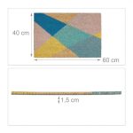 Covoras intrare Relaxdays, model-91, fibre de cocos, multicolor, 60 x 40 x 1.5 cm - imagine 4