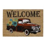 Covoras intrare Relaxdays, model-116, fibre de cocos, multicolor, 60 x 40 x 1.5 cm