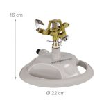 Aspersor cu pulsatii pentru curte si gradina, rotativ 360°, suprafata 450 m², unghi sector irigare reglabil, de sine statator, alb - imagine 4