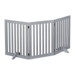 Gard de siguranta pentru copii sau animale de casa, Relaxdays, H 70 cm, lungime maxima 207 cm, MDF, gri