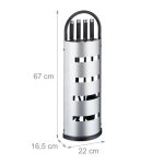 Set accesorii pentru semineu/soba, 4 piese cu sport, otel, negru/argintiu, 67 x 22 x 16,5 cm - imagine 4