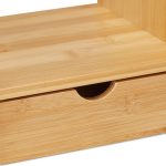 Stand monitor cu sertar si raft depozitare, din bambus, 12 x 70 x 19 cm - imagine 6