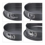 Set 6 tavi de copt, dimensiuni diferite, cu baza detasabila, otel inoxidabil, gri - imagine 6