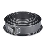 Set 6 tavi de copt, dimensiuni diferite, cu baza detasabila, otel inoxidabil, gri - imagine 9