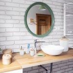 Set accesorii baie, 6 piese, bambus/plastic, Alb, Relaxdays - imagine 3