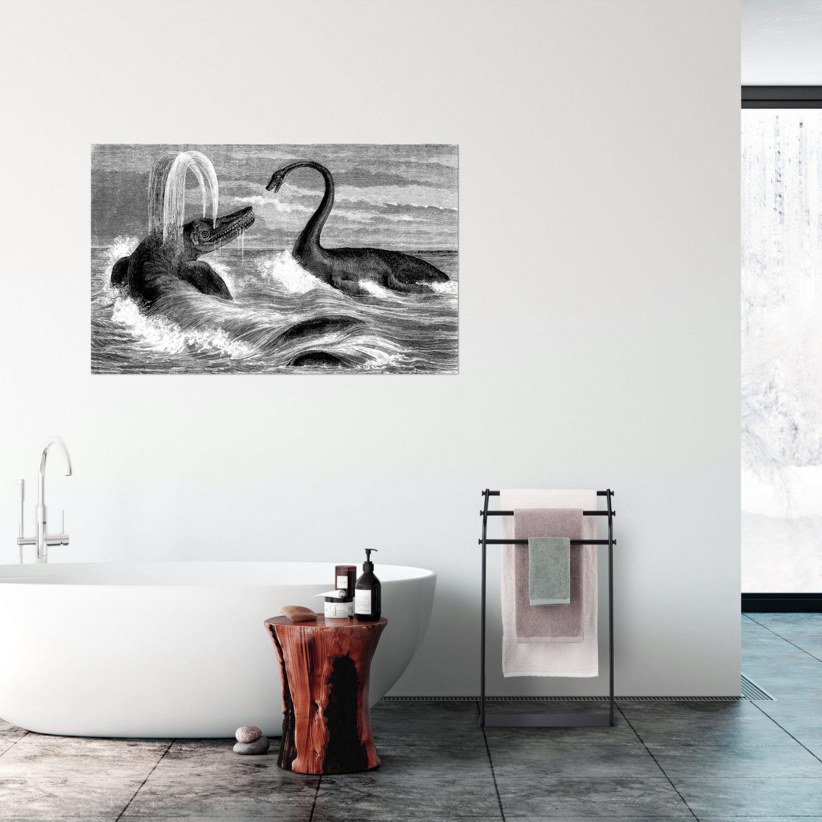 Suport pentru prosoape, 3 bare, negru, otel, 86 x 51 x 19 cm - imagine 4