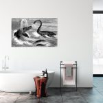 Suport pentru prosoape, 3 bare, negru, otel, 86 x 51 x 19 cm - imagine 4