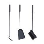 Ustensile pentru semineu, 3 piese cu sport, otel, negru, Relaxdays - imagine 9