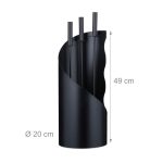 Ustensile pentru semineu, 3 piese cu sport, otel, negru, Relaxdays - imagine 4