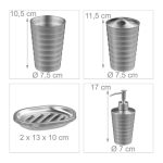 Set accesorii baie, 4 piese, RelaxDays, din otel inoxidabil mat, gri mat - imagine 4