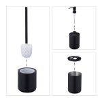 Set accesorii baie, 5 piese, otel inoxidabil, negru mat - imagine 6