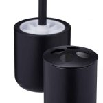 Set accesorii baie, 5 piese, otel inoxidabil, negru mat - imagine 8