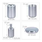 Set accesorii baie, 4 piese, din otel inoxidabil, argintiu, - imagine 4