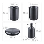 Set accesorii baie, 4 piese, din otel inoxidabil, antracit - imagine 4