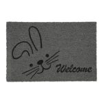 covoras intrare relaxdays, model 202, fibre de cocos, gri, 60x40x15 cm