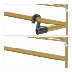 Suport pentru haine Relaxdays, cu 3 rafturi, auriu, din metal, 161 x 78 x 36 cm - imagine 6