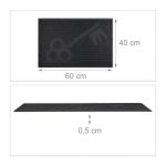 Covoras intrare Relaxdays, model-231, cauciuc, Negru, 60 x 40 x 0.5 cm - imagine 4