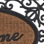 Covoras intrare Relaxdays, model-249, fibre de cocos, maro/Negru, 75 x 45 x 1 cm - imagine 6