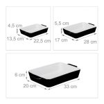 Set 3 tavi ceramica, diferite dimensiuni, negru/alb - imagine 3