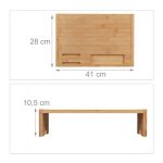 Suport monitor din bambus, 10,5 x 41 x 28 cm, maro dechis - imagine 5