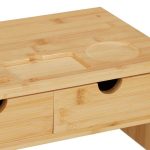 Suport pentru monitor cu 2 sertare, din bambus, 17,5 x 54 x 31,5 cm - imagine 7