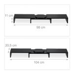 Suport pentru 2 monitoare, reglabil, din MDF, negru, 11 x 104 x 20,5 cm - imagine 4