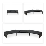 Suport pentru 2 monitoare, reglabil, din MDF, negru, 11 x 104 x 20,5 cm - imagine 6