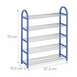 Suport cu 5 rafturi pentru pantofi pentru copii, Relaxdays, dimensiuni 70 x 57,5 ​​x 18,5 cm, capacitate 15 perechi pantofi, albastru - imagine 4