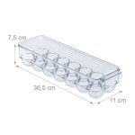 Suport organizator oua pentru frigider, 14 oua, transparent, din plastic, 7,5 x 36,5 x 11 cm - imagine 4