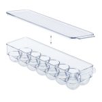 Suport organizator oua pentru frigider, 14 oua, transparent, din plastic, 7,5 x 36,5 x 11 cm - imagine 7