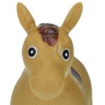 Jucarie gonflabila tip Jumper de cauciuc in forma de cal, 46 x 25 x 53 cm, maro deschis, Relaxdays - imagine 6