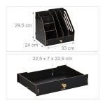 Suport/organizator pentru documente, fabricat din MDF, 29,5 x 33 x 24, negru - imagine 3