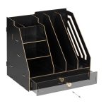Suport/organizator pentru documente, fabricat din MDF, 29,5 x 33 x 24, negru - imagine 5