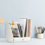 Suport/organizator pentru documente, fabricat din MDF, 29,5 x 33 x 24 cm, alb - imagine 2