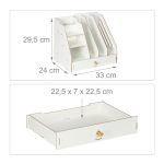 Suport/organizator pentru documente, fabricat din MDF, 29,5 x 33 x 24 cm, alb - imagine 4