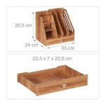 Suport/organizator pentru documente, fabricat din MDF, 29,5 x 33 x 24 cm, maro inchis - imagine 4