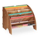 Organizator documente cu 6 compartimente, fabricat din MDF, 27 x 34 x 27 cm