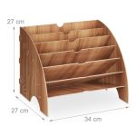 Organizator documente cu 6 compartimente, fabricat din MDF, 27 x 34 x 27 cm - imagine 4