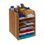 Organizator birou cu 12 compartimente de depozitare, fabricat din MDF, 34,5 x 25 x 32 cm