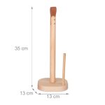 Suport pentru rola servetele de bucatarie sau pentru hartie igienica, Relaxdays, lemn de fag si piele, 35 x 13 x 13 cm - imagine 4